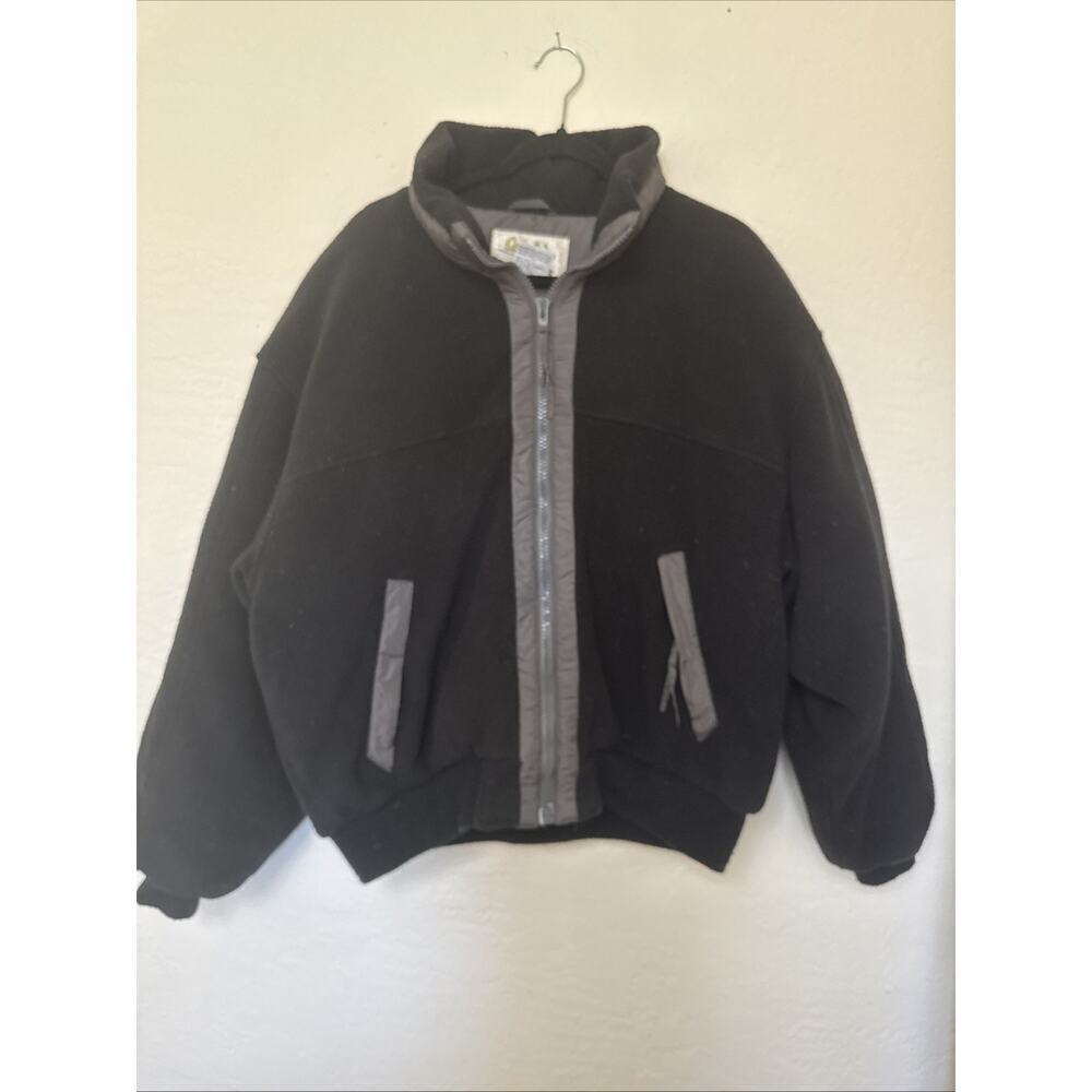 Cabelas Goose Down Reversible Jacket Size XLarge Grey black Full Zip